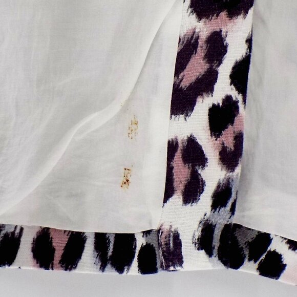Joie Open Front Jacket Blazer Size Med 100% Linen Leopard Print - Picture 6 of 6